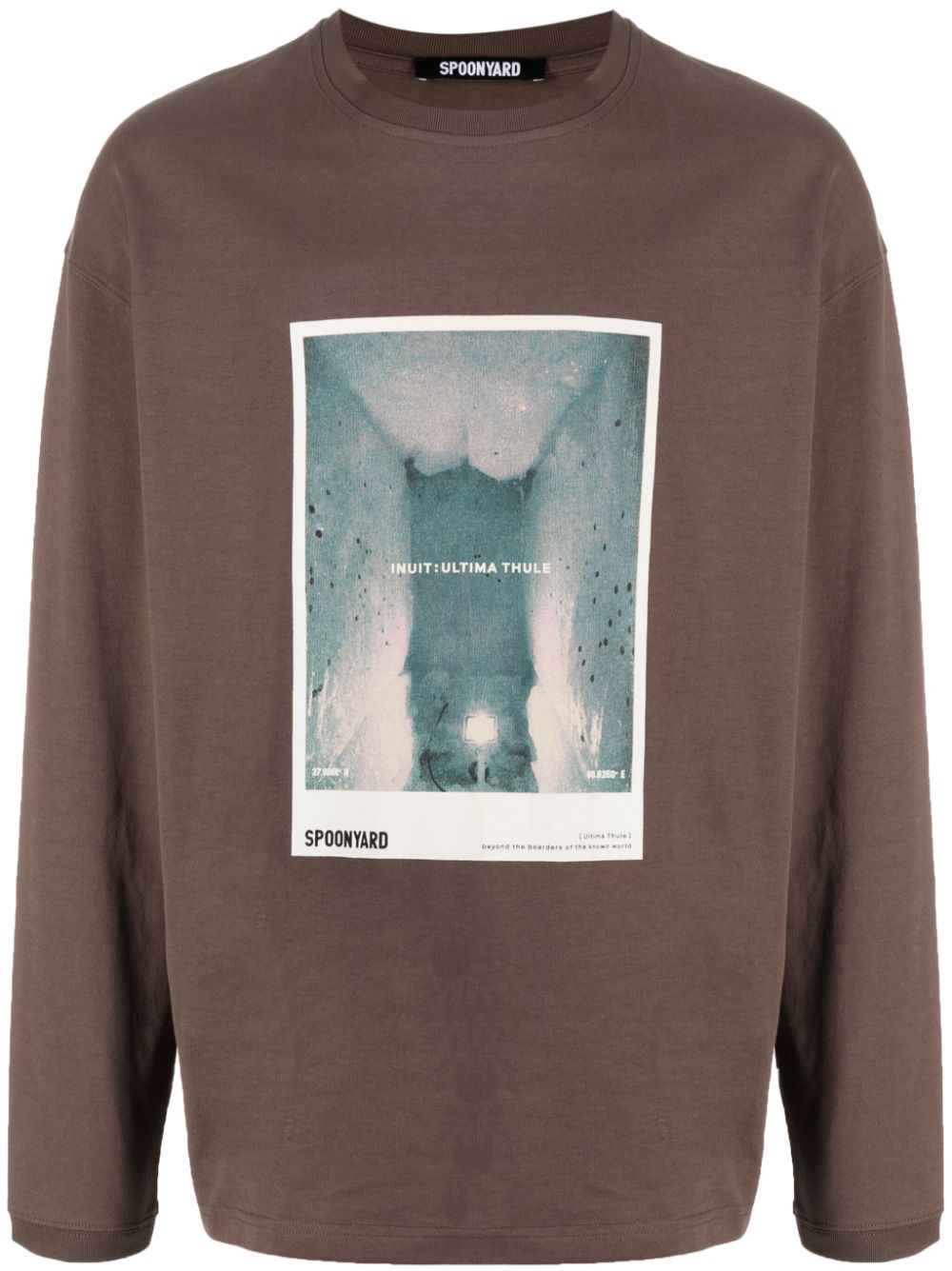 Illustration-print cotton T-shirt - Brown