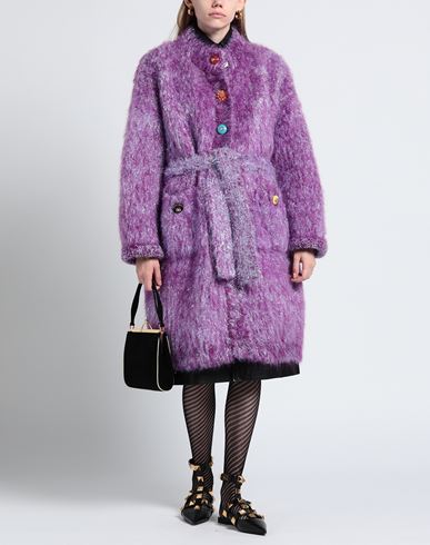 Woman Coat Mauve Size 2 Wool, Mohair wool, Metallic Polyester, Polyamide, Virgin Wool