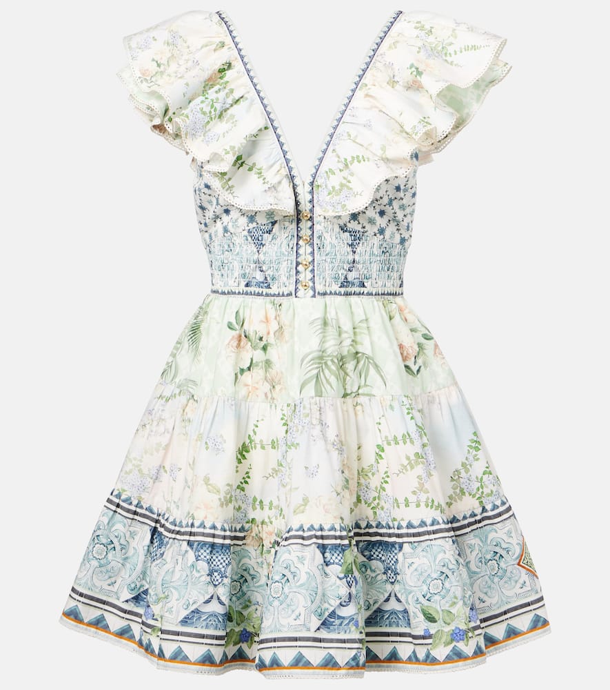 Crystal-embellished cotton minidress