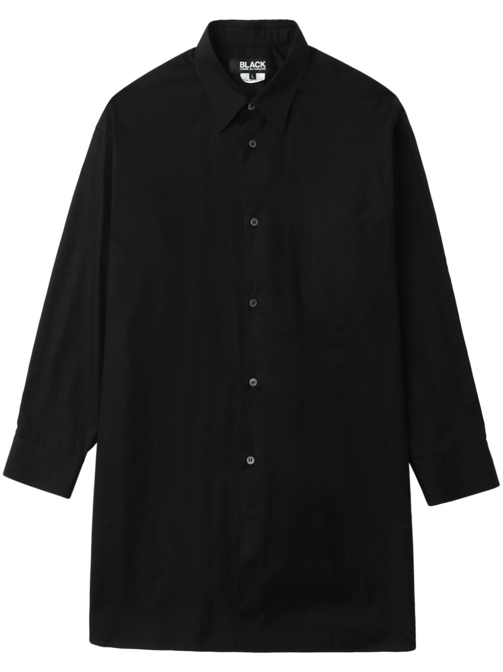 Satin-panelled cotton shirt