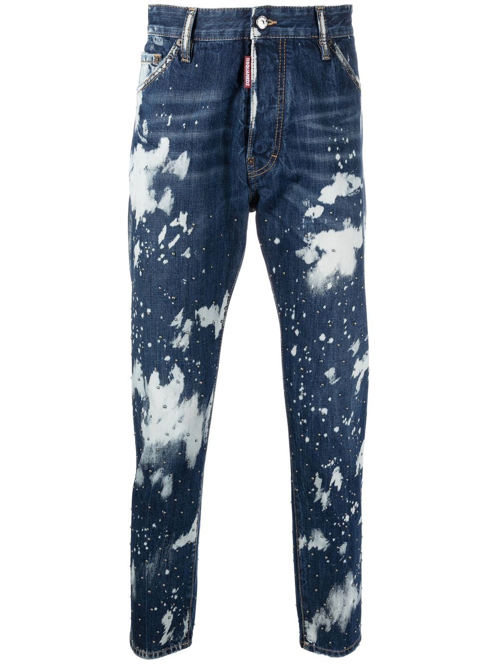 Bleached tapered-leg jeans - Blue