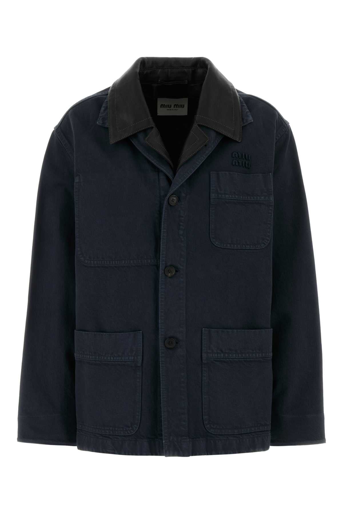 Cotton Denim Jacket — Navy