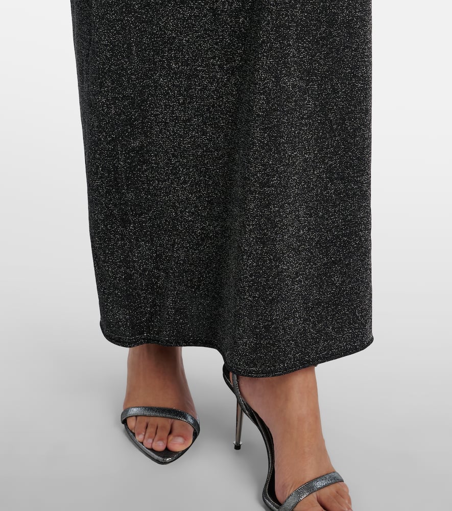 Lamé turtleneck maxi dress