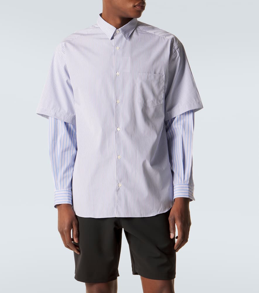Comme des Garçons Homme Layered striped cotton poplin shirt