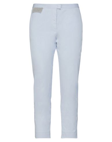 Woman Pants Sky blue Size 12 Cotton, Elastane