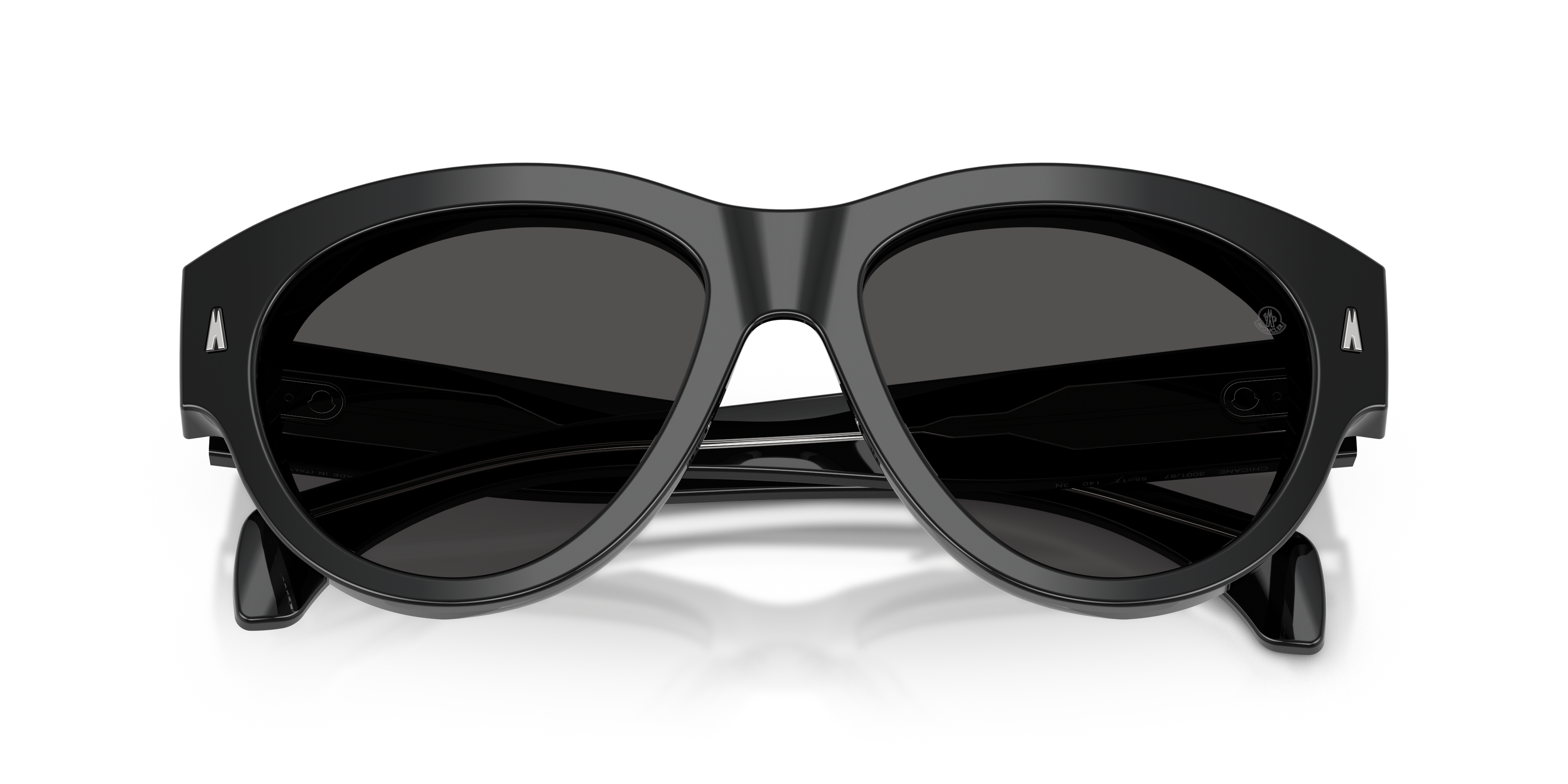 Moncler Unisex Moncler ME6016U CHICANE 300187 Gafas de sol Acetato Negro Gris Piloto Norma