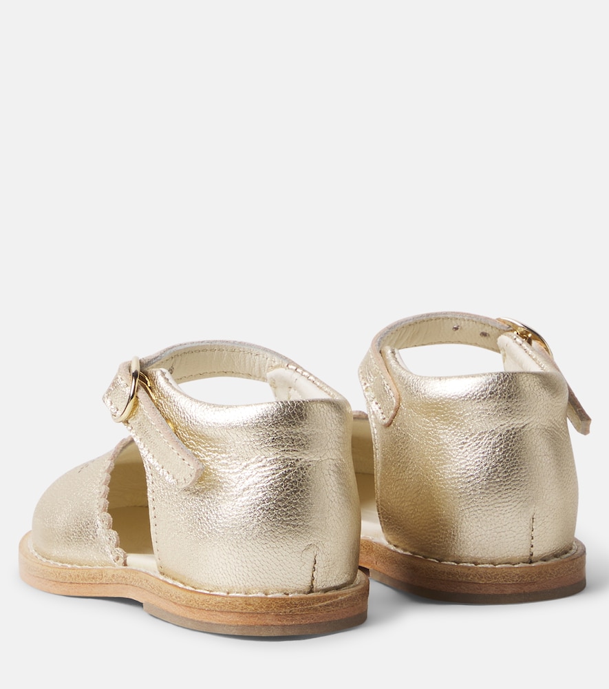 Baby Luna metallic leather sandals