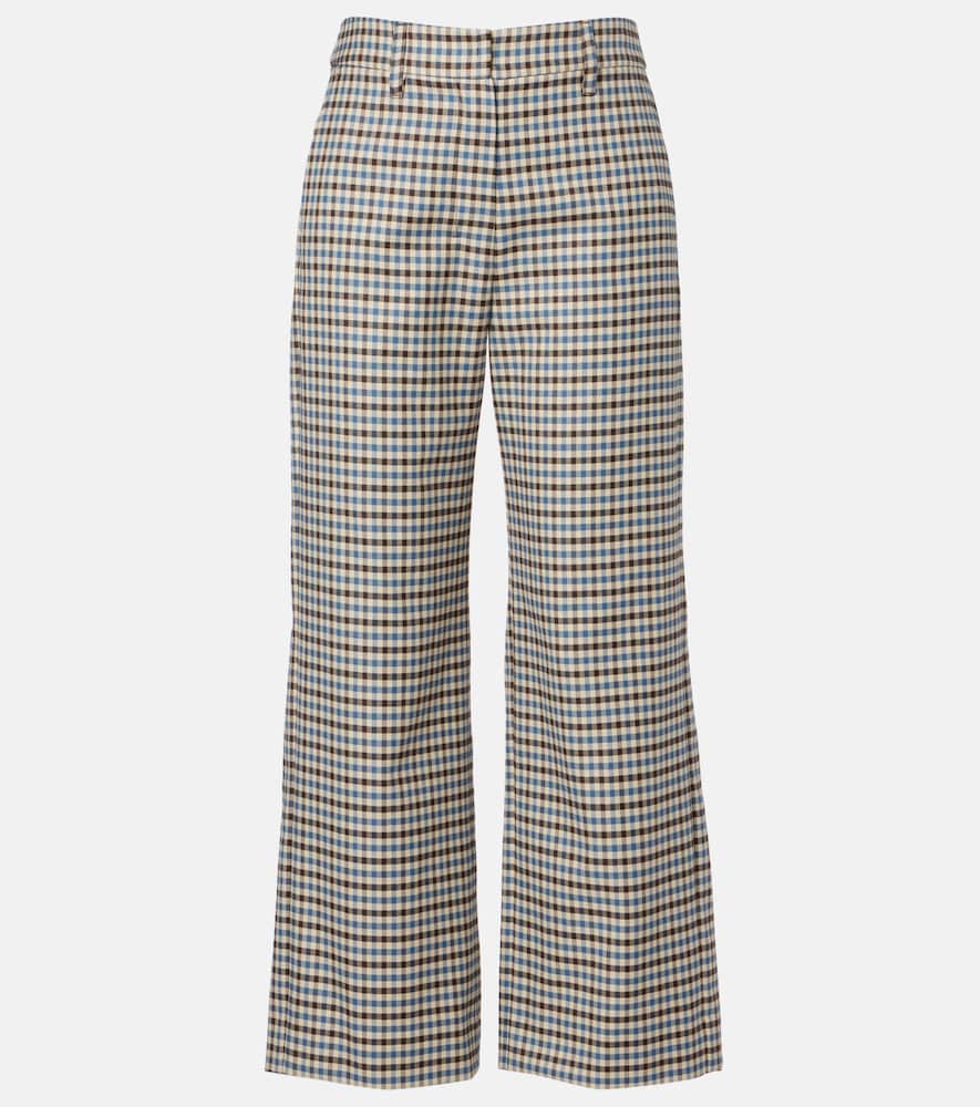 Michelle wool and cotton wide-leg pants