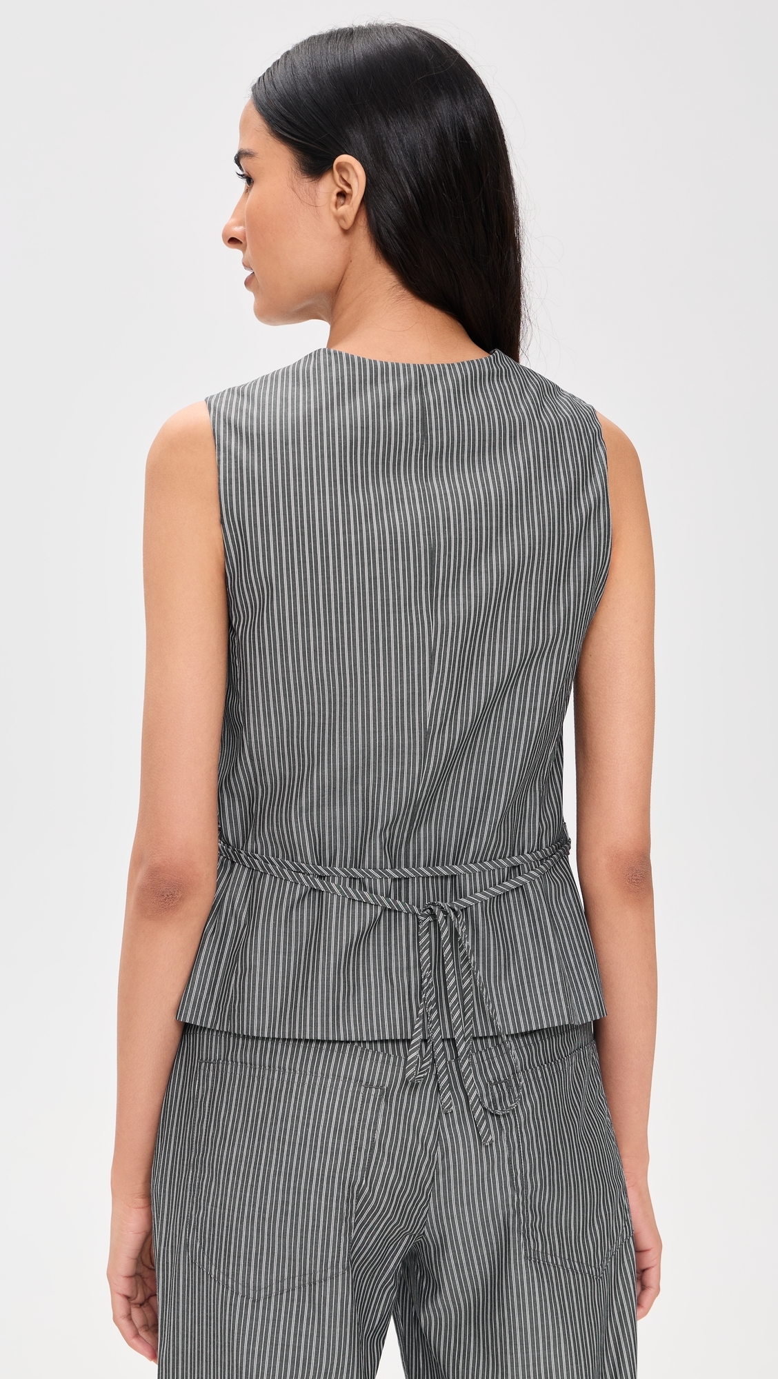 Paulette Stripe Poplin Vest Salst