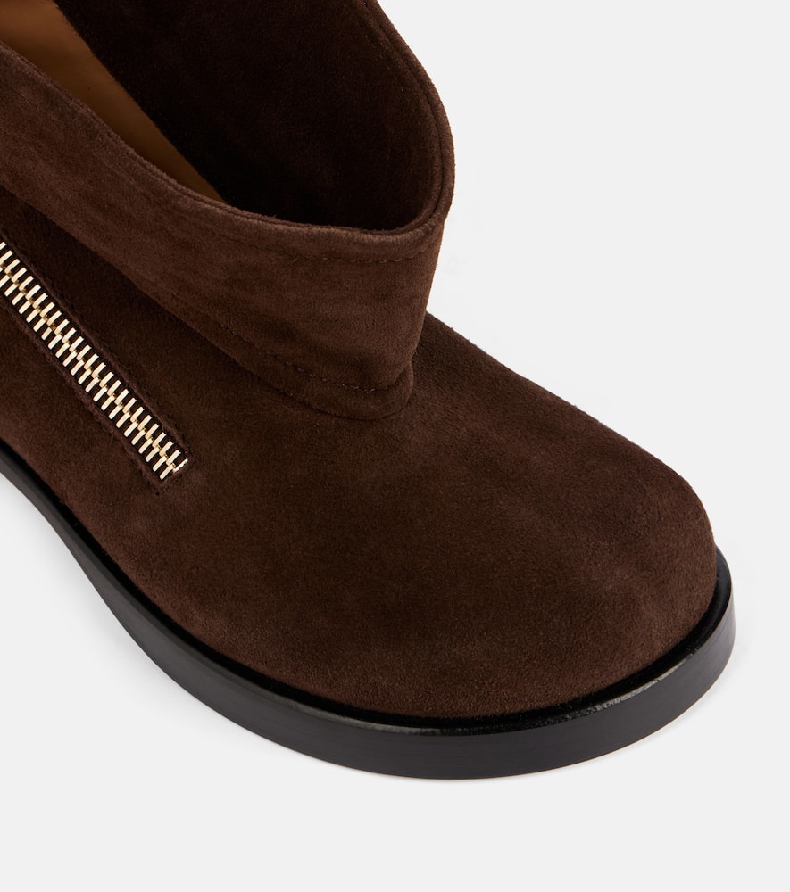Suede biker boots