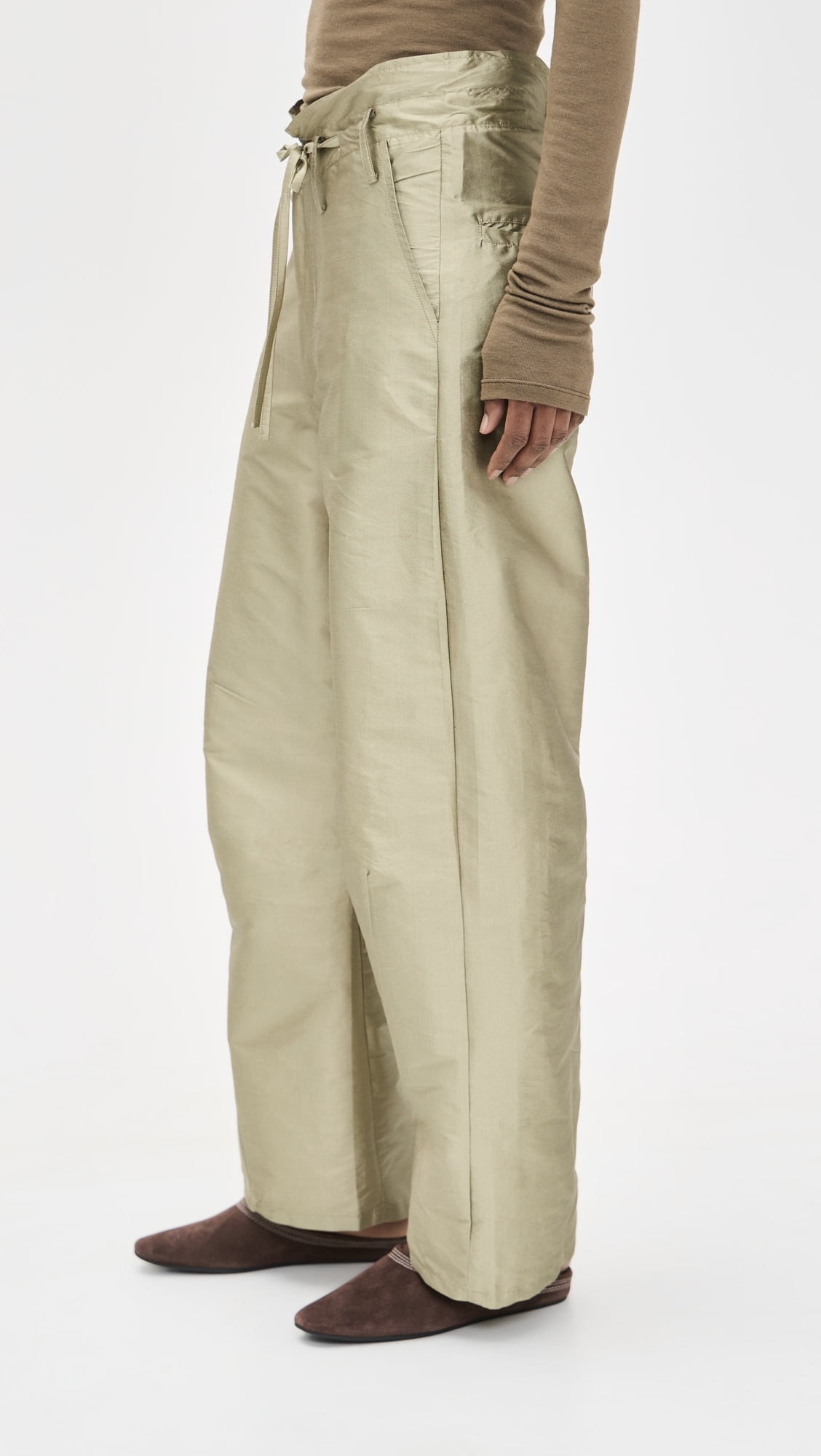 Techno Taffeta Barrel Pants Sage