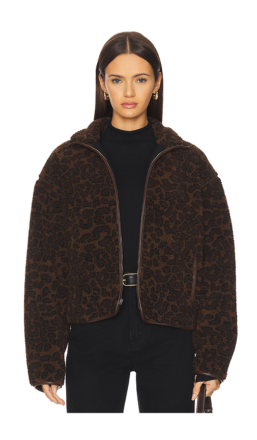 Rag & Bone Sun Sherpa Zip Up Jacket in Leopard. XS also in S