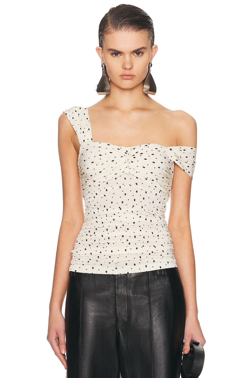 Isabel Marant Gemina Top in Ecru & Black - Ivory,Black. 36 also