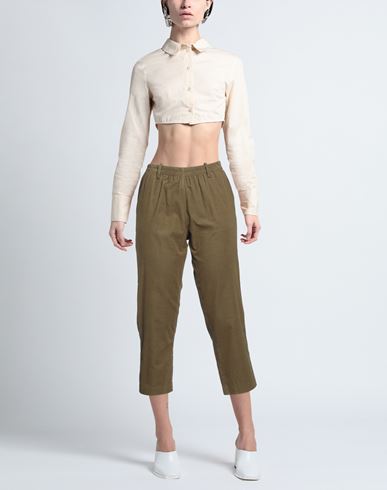 Woman Pants Military green Size 6 Cotton