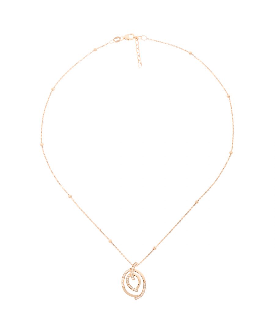 Orphelia 'Celine' WoMens 925 Sterling Silver Set: Chain-Pendant + Earrings - Rose SET-7114/RG - One