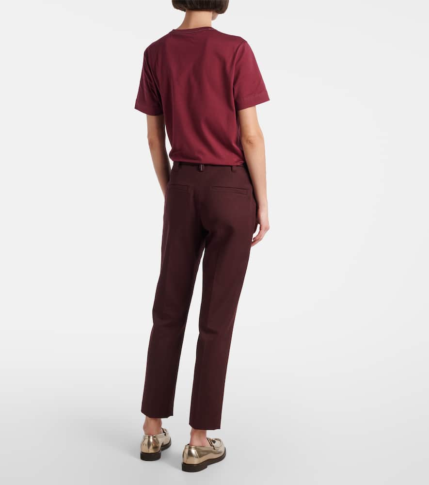 Monili cropped cotton-blend slim pants