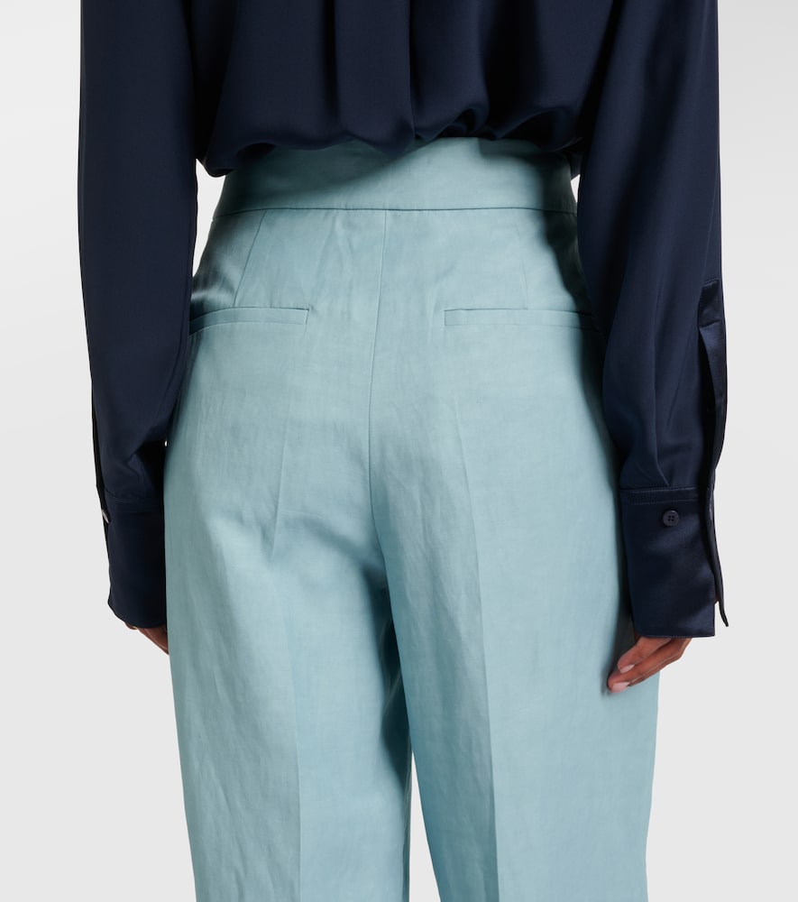 Aix chambray wide-leg pants