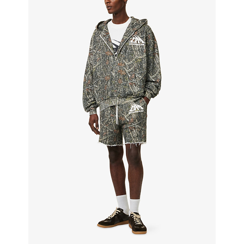 Mens Camo Rhinestone Cotton Shorts