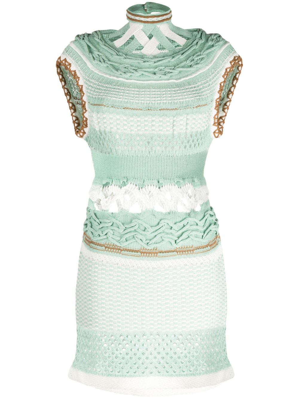 Open-knit knitted dress - Brown