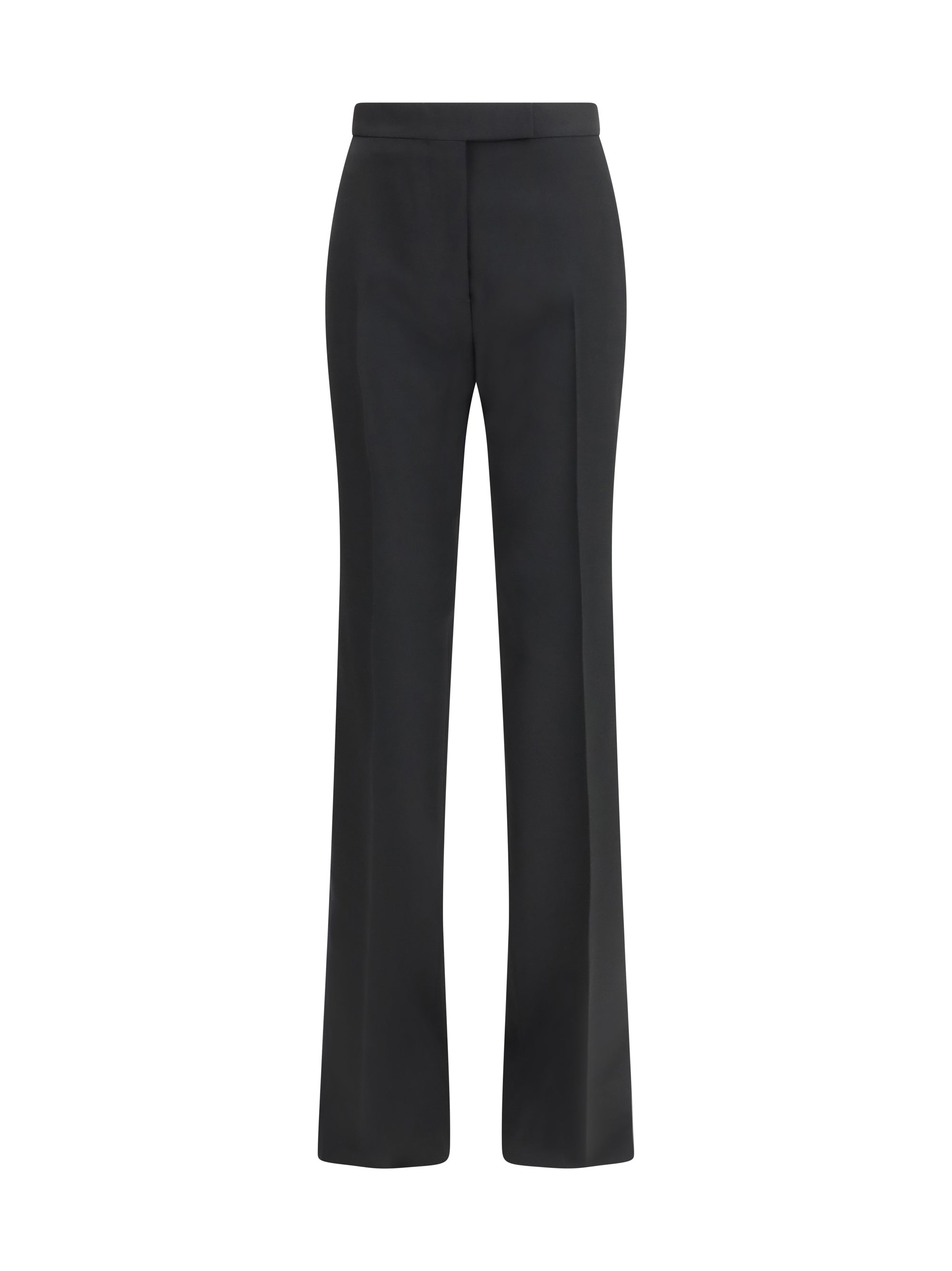Bicolour Tailored Straight-Leg Trousers — Black