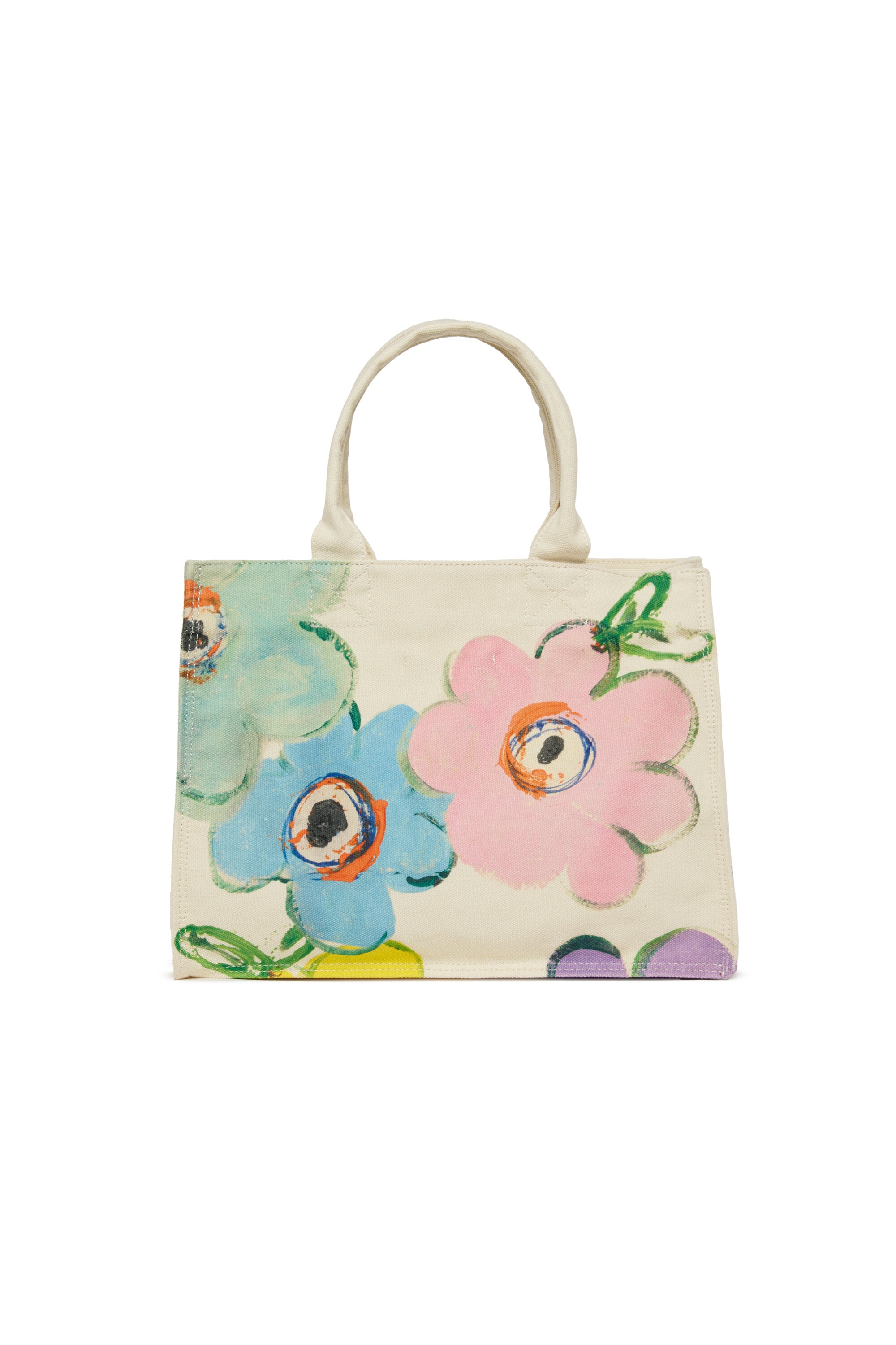 For Kids - Borsa tote Desert Flower in canvas - Bianco