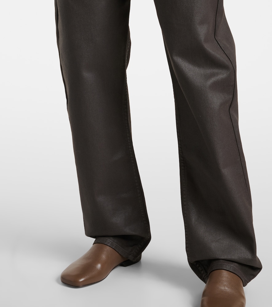 High-rise cotton wide-leg pants