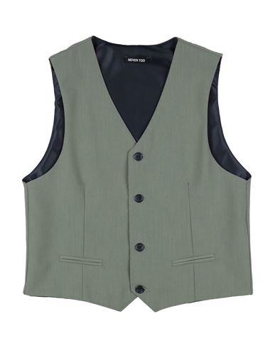 Kid Boy Tailored Vest Sage green Size 12 Polyester, Viscose, Elastane