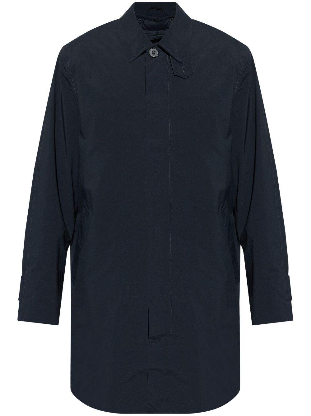 Concealed-fastening trench coat - Blue