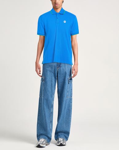 Man Polo shirt Bright blue Size M Cotton