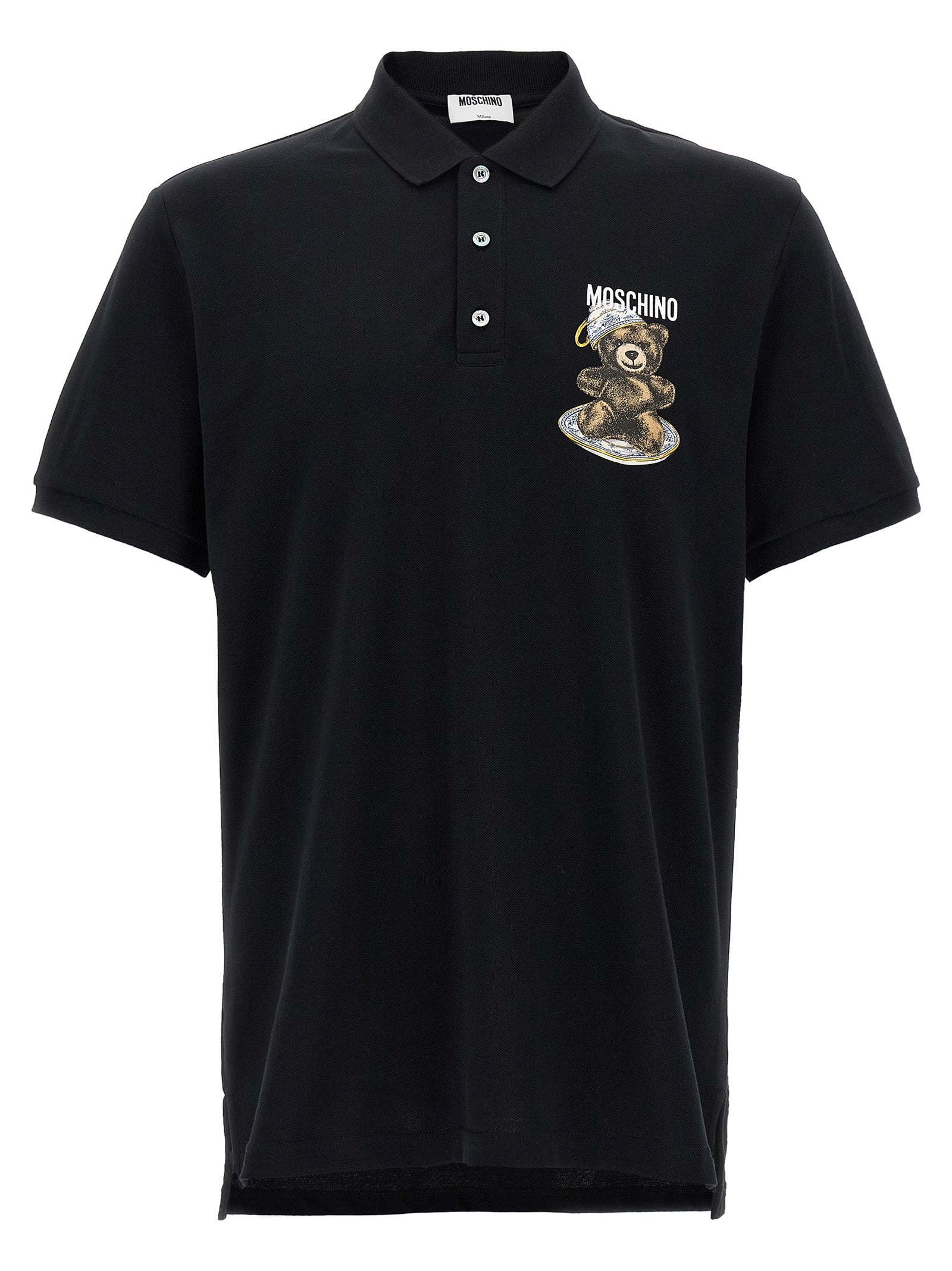 Logo-Embroidered Cotton Polo Shirt — Black