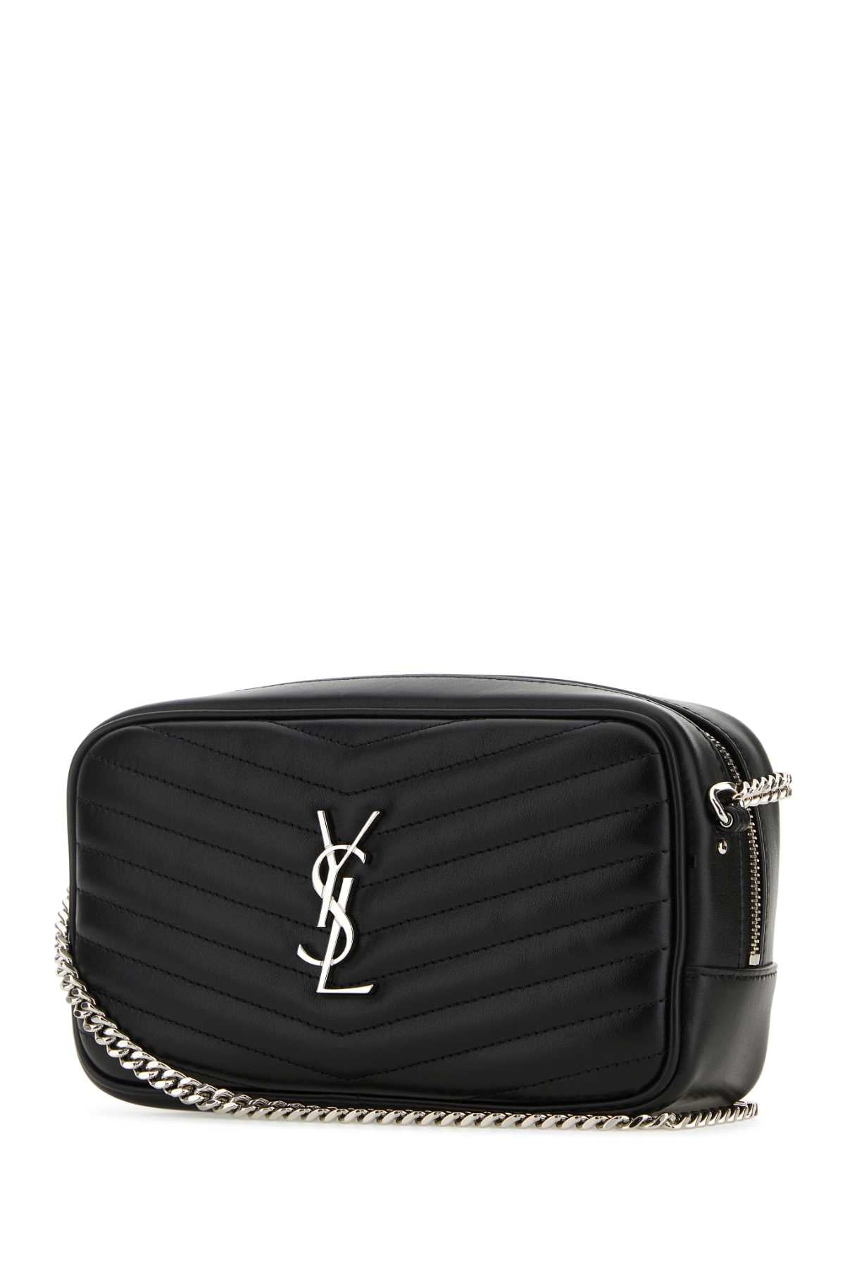 Saint Laurent Black Leather Mini Lou Crossbody Bag