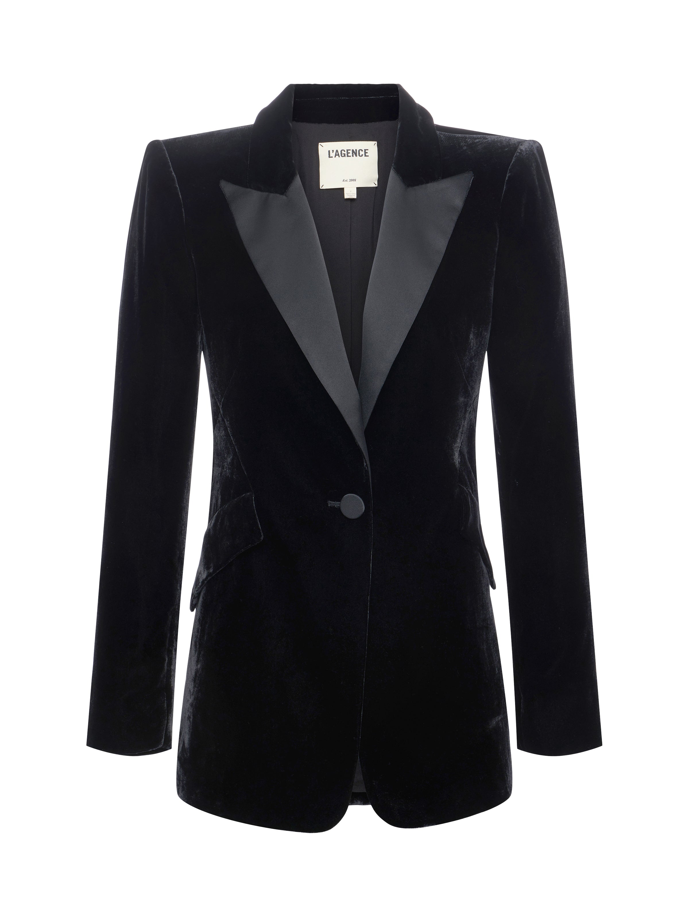 Sheila Velvet Blazer In Black