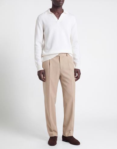 Man Sweater Ivory Size 40 Merino Wool, Cashmere