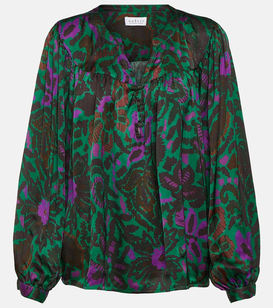 Reeve printed satin blouse