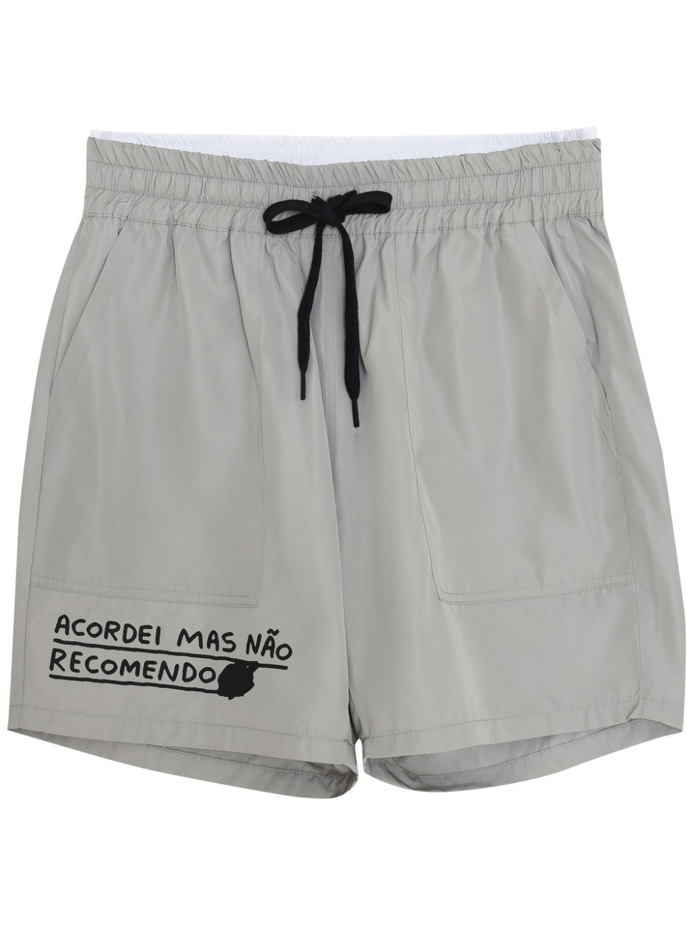 Slogan-print track shorts - Grey