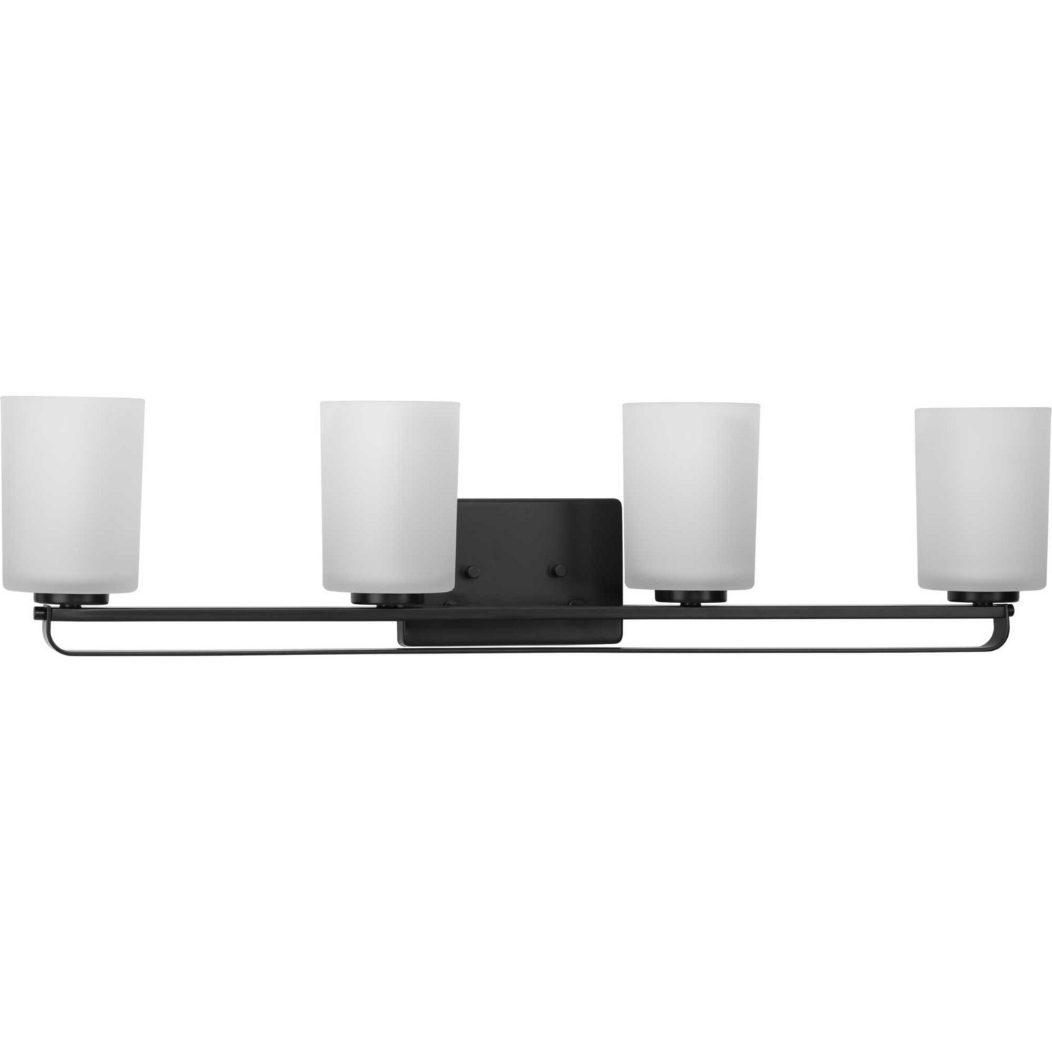 Matte Black Four Light Bath Bracket from the League Collection