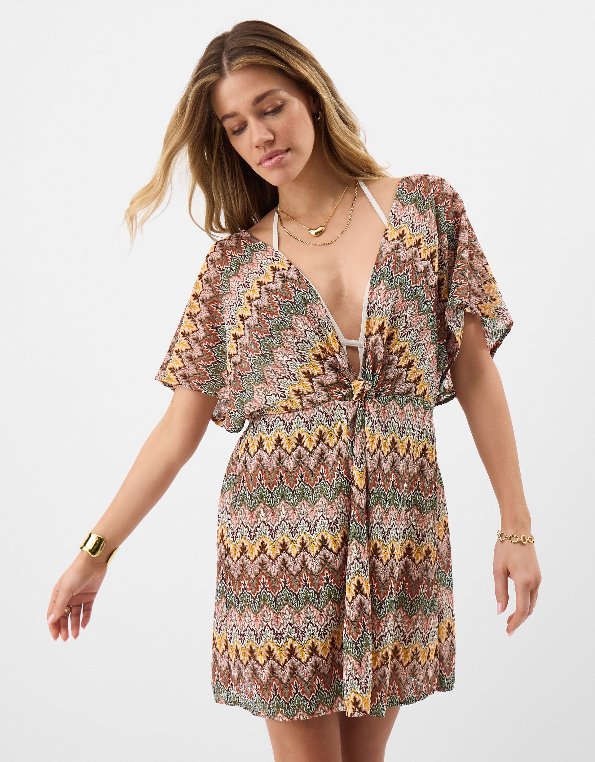 Crochet Mini Kaftan Natural
