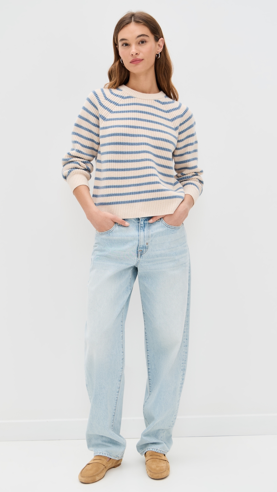 Marea Marea Sweater Ivory/Atlantic Blue Stripe
