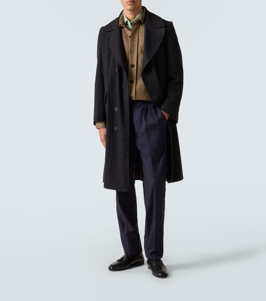 Herringbone wool Western shirt