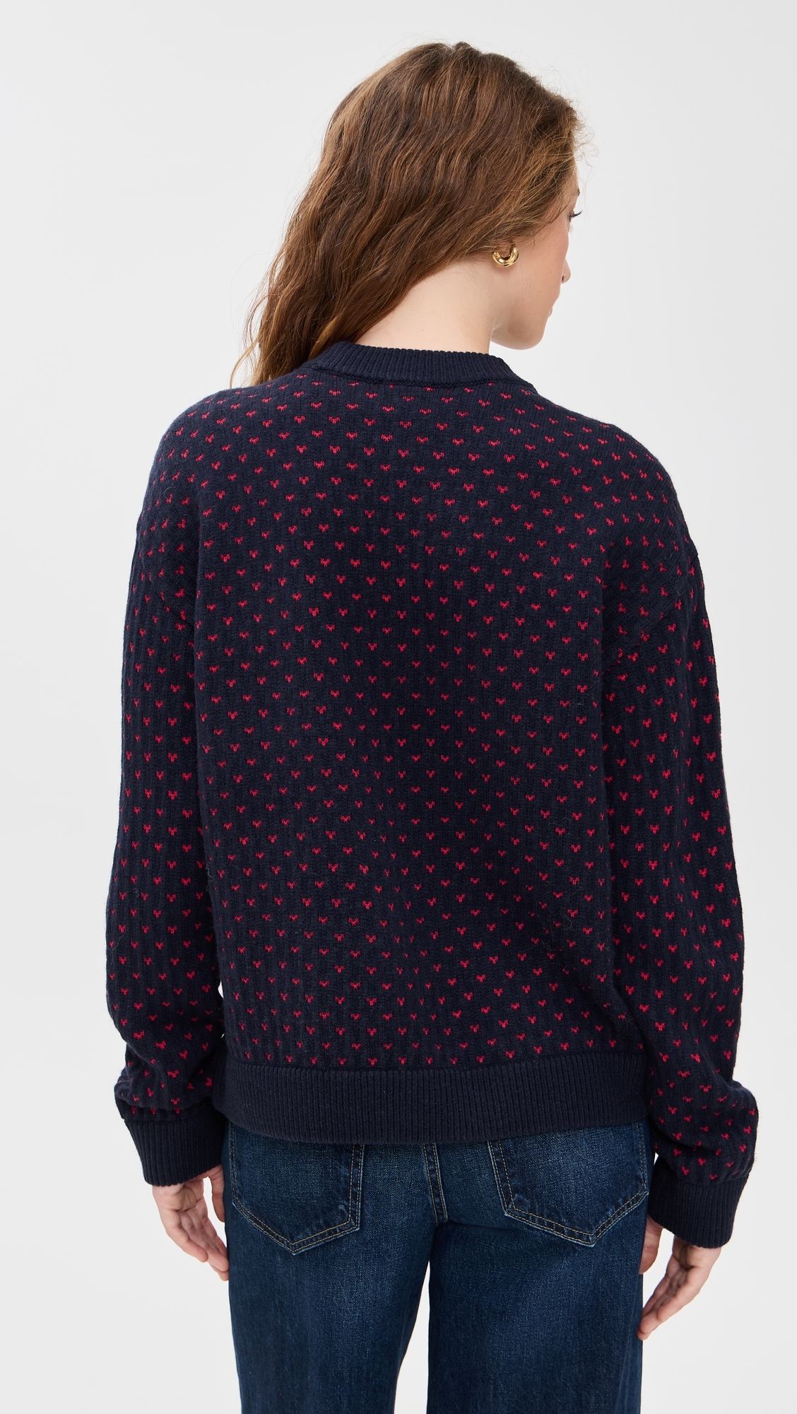 Hanna Sweater Navy Red Hearts