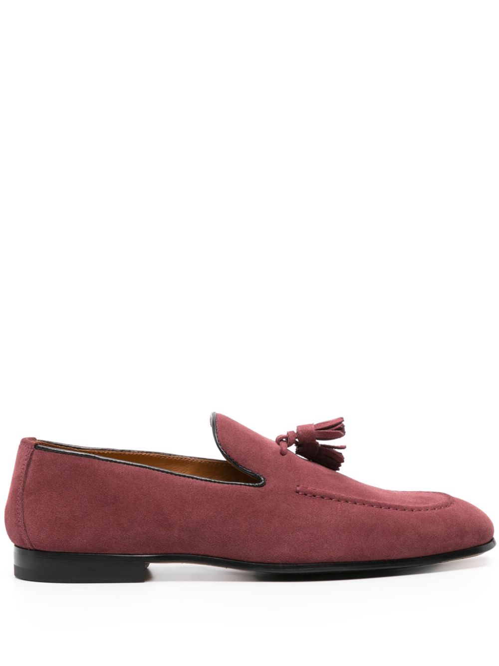 Tassel-detail suede loafers - Red