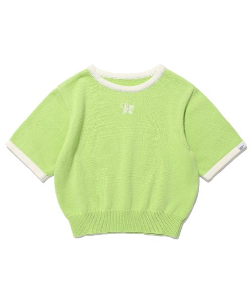 Star Logo Half Crop Knit_Lime