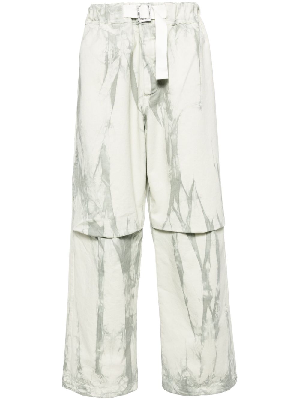 Tie-dye straight-leg trousers - Grey