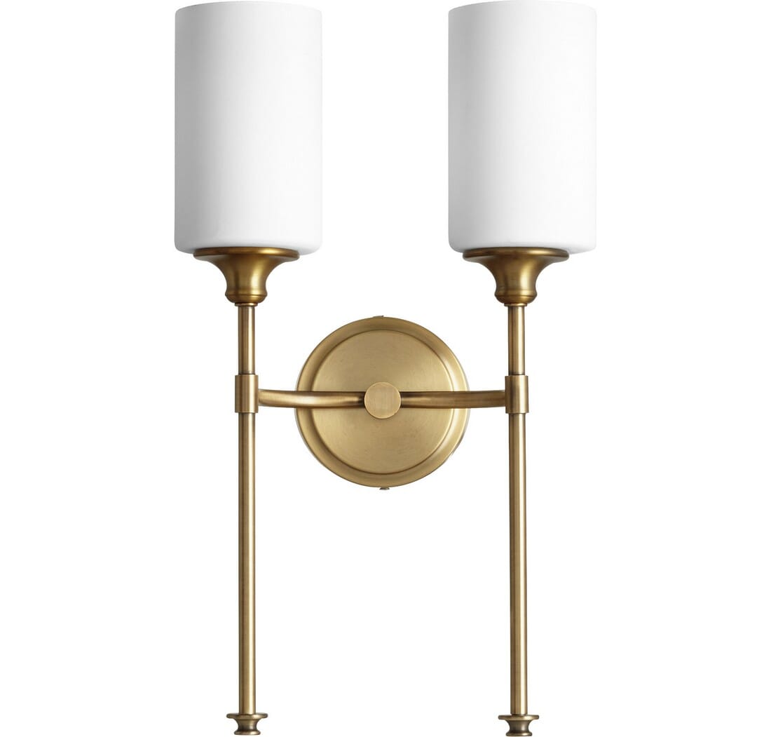 Quorum Celeste 2-Light 19" Wall Sconce in Aged Bra