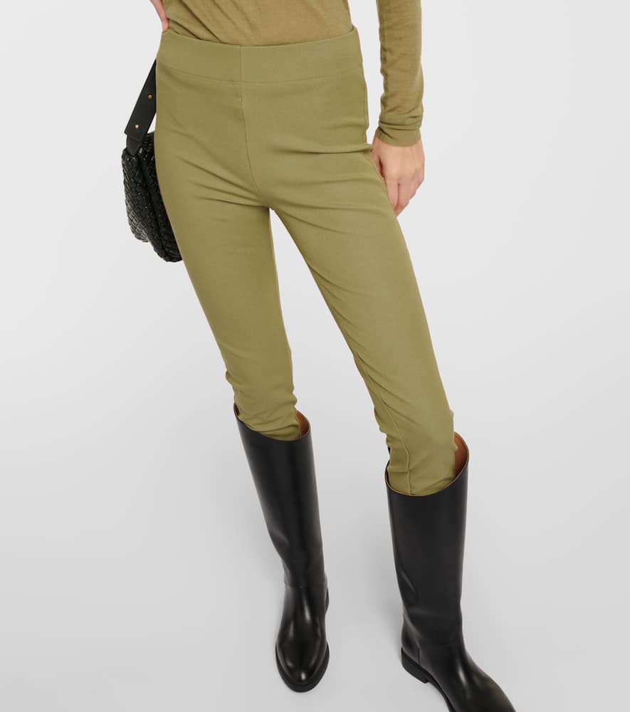 Mid-rise gabardine leggings