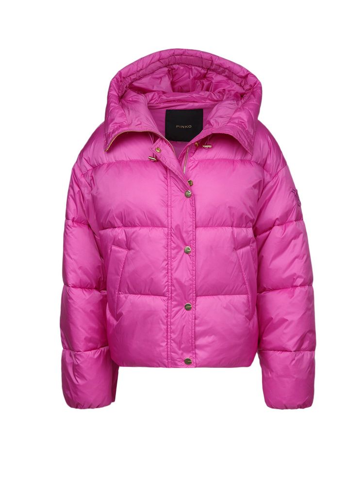 Quilted Puffer Down Jacket — Magenta