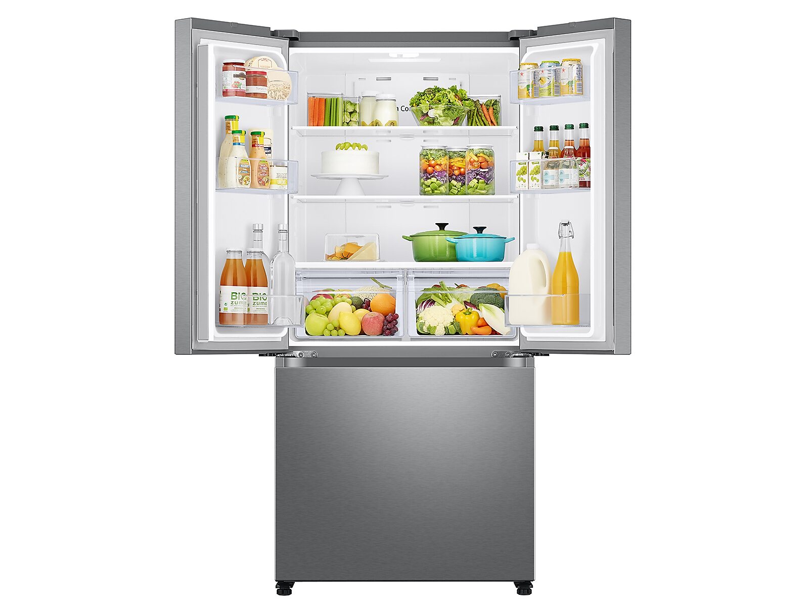 18 cu. ft. Smart Counter Depth 3-Door French Door Refrigerator in Silver(RF18A5101SR/AA)