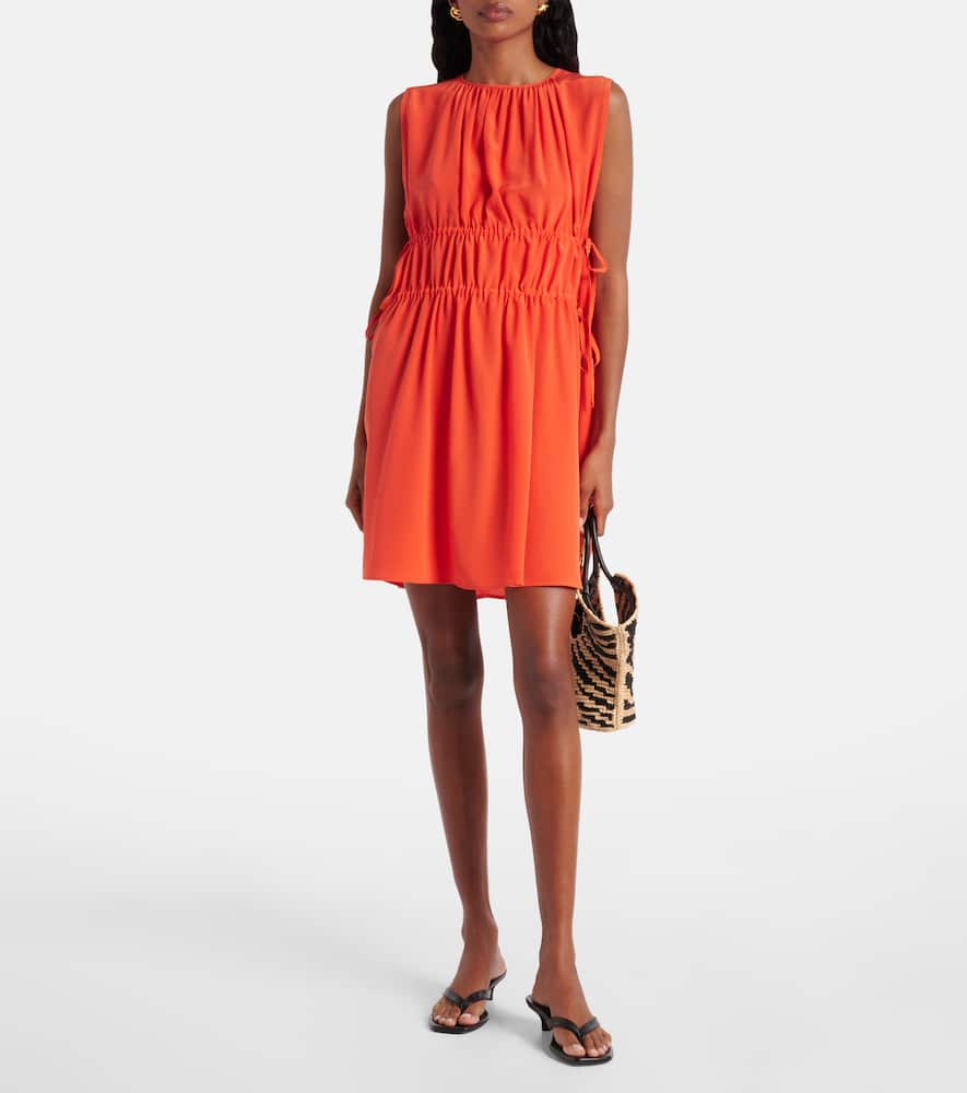 Como ruched silk crêpe minidress