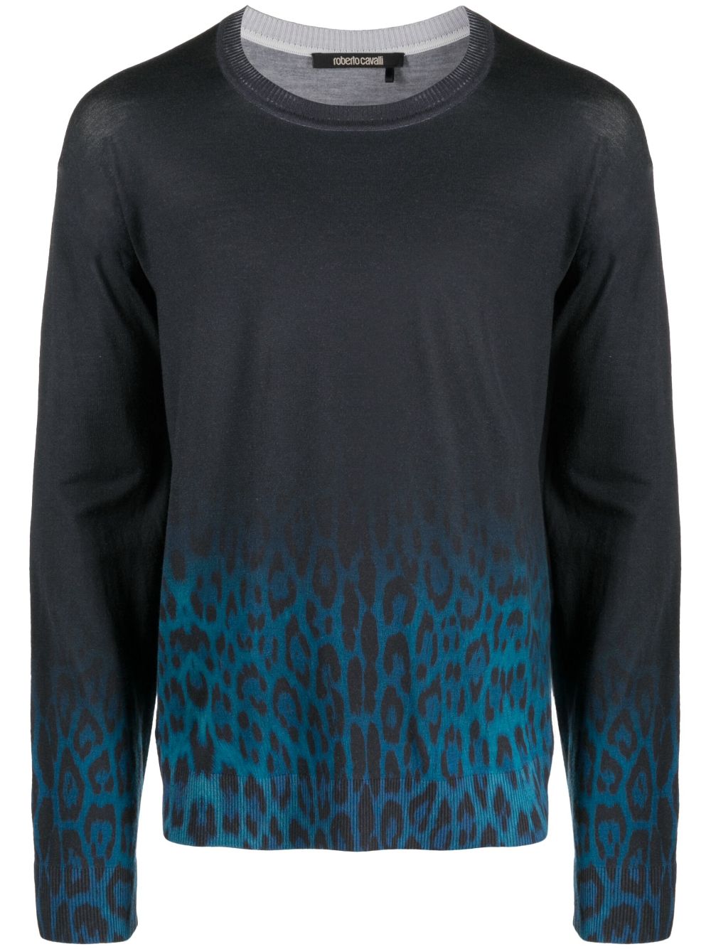 Jaguar Degrade print wool jumper - Blue