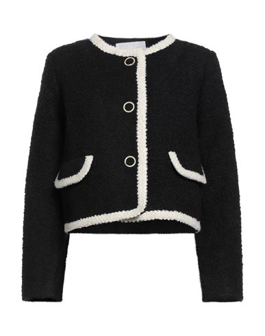 Woman Jacket Black Size 0 Cotton, Polyester, Acrylic, Wool, Synthetic fibers